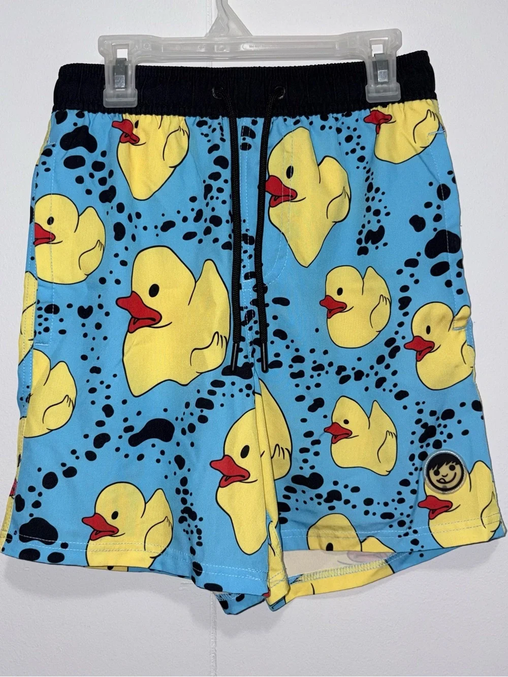 Neff Men’s Rubber Duck Swim Trunks Blue Yellow Tagged Small